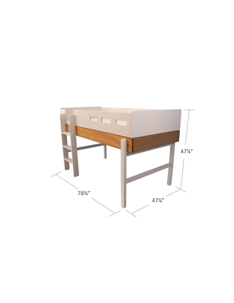 Popsicle Mid-High Loft Bed in Rose