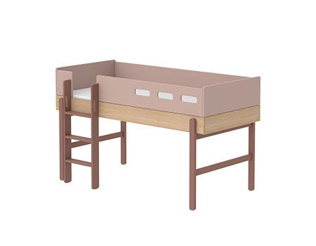 Popsicle Mid-High Loft Bed in Rose